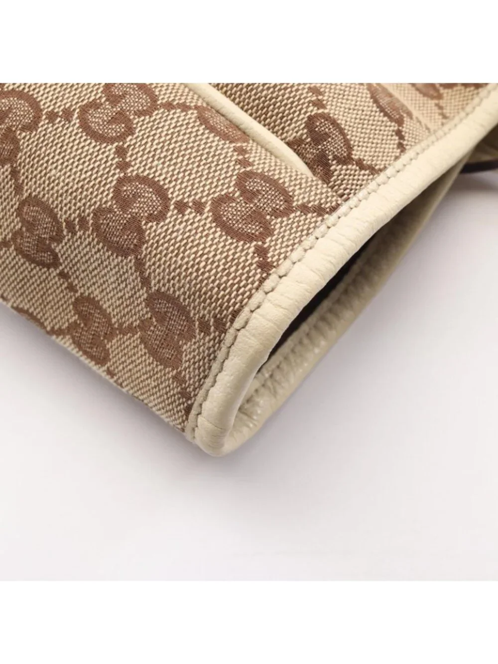 Gucci Tote Princi Sherry Line GG Canvas Ivory Beige Brown